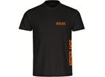 multifanshop Herren T-Shirt - Niederlande - Brust & Seite - Druck orange - Männer