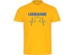 multifanshop Kinder T-Shirt - Ukraine - Herzschlag - Druck blau - Kind
