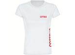 multifanshop Damen T-Shirt - Cottbus - Brust & Seite - Druck rot - Frauen