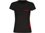 multifanshop Damen T-Shirt - Kroatien - Brust & Seite - Druck rot - Frauen