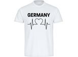 multifanshop Herren T-Shirt - Germany - Herzschlag - Druck schwarz - Männer