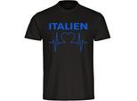 multifanshop Kinder T-Shirt - Italien - Herzschlag - Druck blau - Kind