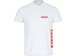 multifanshop Herren T-Shirt - Kanada - Brust & Seite - Druck rot - Männer