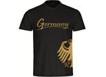 multifanshop Kinder T-Shirt - Germany - Adler seitlich Gold - Druck gold metallic - Kind