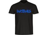 multifanshop Kinder T-Shirt - Duisburg - Textmarker - Druck blau - Kind