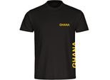 multifanshop Herren T-Shirt - Ghana - Brust & Seite - Druck gelb - Männer