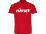 multifanshop Herren T-Shirt - München rot - Textmarker - Druck weiß - Männer