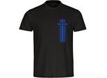 multifanshop Herren T-Shirt - Magdeburg - Streifen - Druck blau - Männer