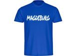 multifanshop Herren T-Shirt - Magdeburg - Textmarker - Druck weiß - Männer