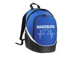 multifanshop Rucksack - Magdeburg - Herzschlag - Druck weiß - Tasche