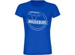 multifanshop Damen T-Shirt - Magdeburg - Meine Fankurve - Druck weiß - Frauen