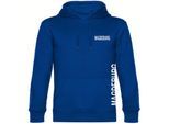 multifanshop Kapuzen Sweatshirt - Magdeburg - Brust & Seite - Druck weiß - Hoodie