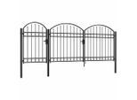 vidaXL Gartentor mit Gewölbter Spitze Stahl 2,25 x 4 m Schwarz