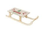 ECD-Germany Weihnacht Schlitten , Braun , Holz , 21x13.5x60 cm , Dekoration, Weihnachtsdekoration