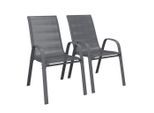 Ambia Garden Gartensessel-Set , Anthrazit , Metall, Textil , U-Form , 54x90x72 cm , stapelbar , Gartenmöbel, Gartenstühle