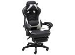 Livetastic Gamingstuhl, Schwarz, Weiß, Metall, Kunststoff, Textil, Drehkreuz, 68.5x116-124x65 cm, ausziehbare Fußstütze, Kinder- & Jugendzimmer, Jugendmöbel, Gamingstühle