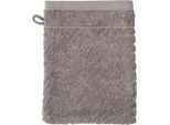 Waschhandschuh ROSS "Smart", grau (flanell), B:16cm L:21cm, Frottier, Handtücher, Uni-Rippe mit Velourslabel