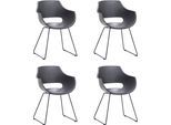 Schalenstuhl MCA FURNITURE "Rockville", grau (grau, grau), B:60cm H:85cm T:54cm, 100% Kunsstoff, Stühle, 4er-Set, Kufe, Kunststoff, Belastbarkeit 120 kg, Sitzhöhe ca. 46 cm