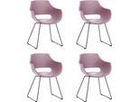 Schalenstuhl MCA FURNITURE "Rockville", rot (rot, rot), B:60cm H:85cm T:54cm, 100% Kunsstoff, Stühle, 4er-Set, Kufe, Kunststoff, Belastbarkeit 120 kg, Sitzhöhe ca. 46 cm