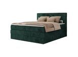 MKS Boxspringbett Tiliano King - 200/200 - Dunkelgrün Cord - H3 , Textil , H3 , 7-Zonen , Rechteckig , 200x200 cm , Oeko-Tex® , Schlafzimmer, Betten, Boxspringbetten