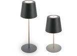 B.K.LICHT Außen-Tischleuchte "BK_TL1593 Akku LED Tischlampe, 3-Stufen Touchdimmer, mit USB", grau (anthrazit), 1, Ø 10,5cm H: 36cm, 1 Stk., Leuchten, 2.700 K, 200 Lm, 2,5W, IP44, 12h Leuchtdauer, 36 x 10,5 cm, Anthrazit