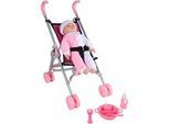 My Baby Lou Puppenbuggy , Multicolor , Metall, Kunststoff, Textil , EN 71 , zusammenklappbar , Spielzeug, Puppen & Puppenzubehör, Puppenwagen