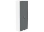 Schrank NEVADA, B 800 x T 445 x H 2225 mm, weiss/dunkelgrau