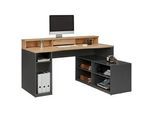 Eckschreibtisch in Anthrazit/Eichefarben
