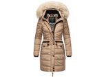 NAVAHOO Damen Stylischer Steppmantel Winter Parka mit edlem Fellimitat Paula