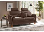 2,5-Sitzer HOME AFFAIRE "Palmera, B: 179 cm", braun (dunkelbraun), B:179cm H:89cm T:89cm, 100% Polyester;Struktur (100% Polyester);Luxus-Microfaser in Lederoptik (100% Polyester), Sofas, mit Federkern