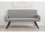 Sitzbank BYLIVING "Tino", hellgrau, schwarz, B:160cm H:94cm T:67cm, Stoff, Sitzbänke, Sitzbank, mit Federkernpolsterung in 140 oder 160cm, hochwertige Polsterbezüge