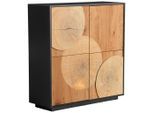 Xora Kommode , Schwarz, Eichefarben , Holzwerkstoff , 4 Fächer , 110x115.5x40 cm , Bsci , stehend , Kleinmöbel, Kommoden, Kommoden