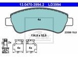 ATE Bremsensatz, Scheibenbremse 142043048 Vorderachse belüftet 283mm 26mm für Peugeot Citroën Opel