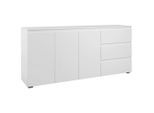 Carryhome Sideboard, Weiß, Kunststoff, 2 Fächer, 3 Schublade(n) Schubladen, 178x80x40 cm, Wohnzimmer, Kommoden & Sideboards, Sideboards