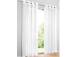 Gardine HEINE HOME Gr. 4, weiß, B:140cm H:245cm, Polyester, Gardinen, Gardine