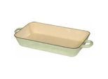 Riess Bräter , Grün , rechteckig , 18x5.2x29 cm , Lfgb , hitzebeständige Griffe, backofengeeignet, kratzfest, rostfrei , Kochgeschirr, Töpfe, Bräter