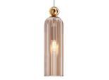 Maytoni Pendelleuchte, Gold, Cognac, Metall, Glas, zylindrisch,zylindrisch, 34.7 cm, CE, beliebig kürzbar, Lampen & Leuchten, Innenbeleuchtung, Leuchten nach Räumen, Wohnzimmerlampen