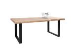 Landscape Esstisch, Schwarz, Wildeiche, Holz, Wildeiche, massiv, rechteckig, U-Form, 100x75x200 cm, Esszimmer, Tische, Esstische, Baumkantentische