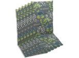 Sesselauflagenset , Blau, Grau, Grün , Textil , 6-teilig , Blume , Füllung: Schaumstoff, Vlies , 48x5x118 cm , Oeko-Tex® Standard 100 , pflegeleicht, für den Außenbereich geeignet, mittels Gurtband zu befestigen , Gartenmöbel, Gartenpolster & Auflagen, Sesselauflagen