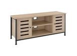 tectake Tv-Board Carlow,110 x 41,5 x 50,5 cm,Industrial Holz hell, Eiche Sonoma , Naturfarben , Holzwerkstoff , Beton Optik , Quadratisch , 41.5x50.5x110 cm , Wohnzimmer, TV Möbel, Lowboards, Lowboards stehend