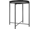 tectake Beistelltisch Chester,45,5 x 45,5 x 53 cm,schwarz , Schwarz , Metall , Beton Optik , 45.5x53x45.5 cm , Wohnzimmer, Wohnzimmertische, Beistelltische