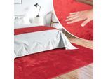Teppich MERINOS "Loft 37, Kunstfellteppich", rot, B:160cm H:16mm L:220cm, Polyester, Teppiche, Teppich, weich und kuschelig, Fell Haptik, Anti-Rutsch-Unterseite