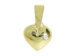 Kettenanhänger OSTSEE-SCHMUCK "Ostsee-Schmuck Anhänger Herz Anhänger Herz", gelb, Schmuckanhänger, Damen, 15 x 9mm, Gelbgold 333, 0,8 g, Kettenanhänger