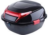 Gepäckträgertasche SACHSENRAD "Gepäckträger-Box Globus Neo", schwarz, rot, Taschen, B/H/T: 41cm x 28cm, PVC, Gepäckträgertasche, B:41cm H:28cm
