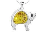 Kette mit Anhänger OSTSEE-SCHMUCK "Ostsee-Schmuck Kette mit Anhänger Katze Kette mit Anhänger Katze" Gr. 42, silber, Halsketten, Damen, 42cm, Silber 925 (Sterlingsilber), L: 42