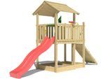 Spielturm JUNGLE GYM "Drift", rot, Spieltürme, KinderB:454cm H:277cm T:155cm, Holzwerkstoff, Spielanlage inklusive Rutsche mit Wasseranschluss, B:454cm H:277cm T:155cm