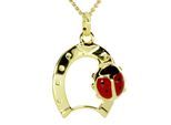 Kette mit Anhänger OSTSEE-SCHMUCK "Ostsee-Schmuck Kette mit Anhänger Hufeisen mit Marienkäfer", gold, Halsketten, Damen, 36 bis 38cm, Gelbgold 333, L: 36 38