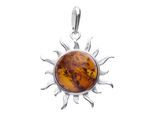 Kettenanhänger OSTSEE-SCHMUCK "Ostsee-Schmuck Anhänger Sonne 30 mm Anhänger Sonne 30 mm", weiß, Schmuckanhänger, Damen, 38 x 30mm, Silber 925 (Sterlingsilber), 4,3 g, Kettenanhänger