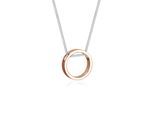 Kette mit Anhänger ELLI "Halskette mit Anhänger Kreis 925 Sterling Silber Rosegold", silber, Halsketten, Damen, 45, ohne Stein, Silber 925 (Sterlingsilber), L: 45