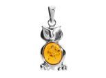 Kettenanhänger OSTSEE-SCHMUCK "Ostsee-Schmuck Anhänger Eule Anhänger Eule", weiß, Schmuckanhänger, Damen, 28 x 12mm, Silber 925 (Sterlingsilber), 2,5 g, Kettenanhänger